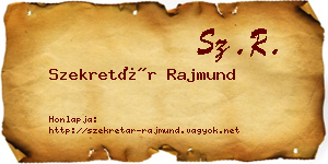 Szekretár Rajmund névjegykártya